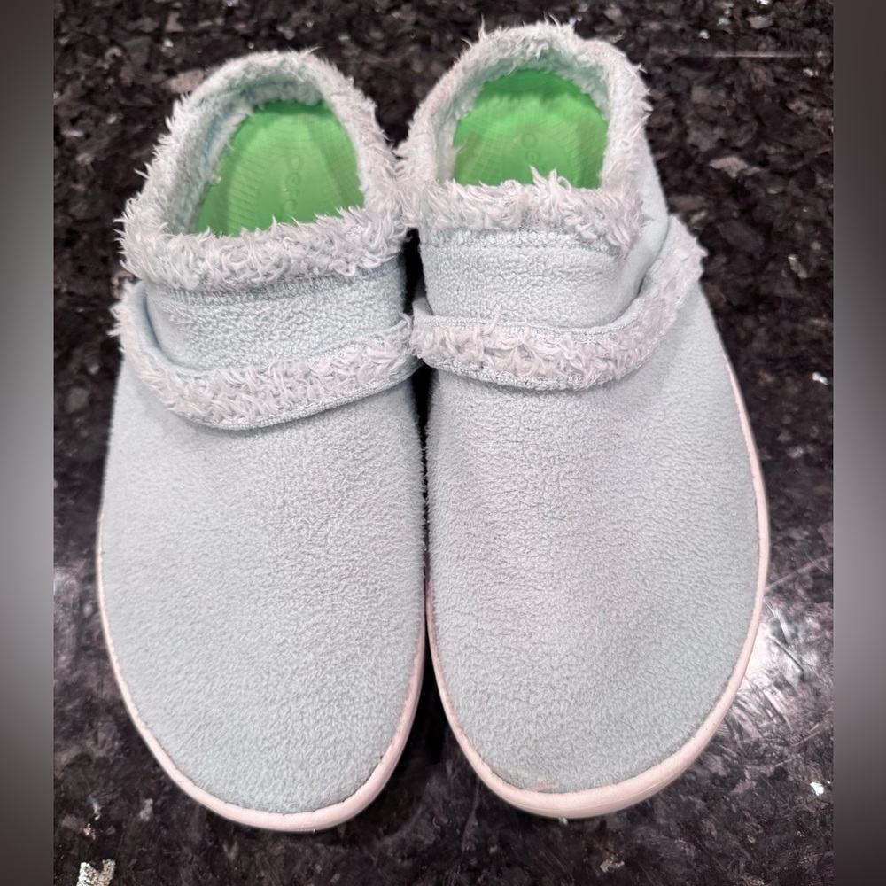 Oofos Oocoozie Slip On Mule/Lt Blue/Sz 10 Women/EUC/Cozy/Warm/Comfort/Winter